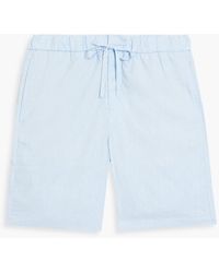 Frescobol Carioca - Shorts aus einer leinen-baumwollmischung mit tunnelzug und fischgratmuster - Lyst