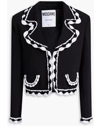 Moschino - Macramé-trimmed Crepe Jacket - Lyst