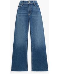 PAIGE - Leenah Ankle Distressed High-Rise Wide-Leg Jeans - Lyst