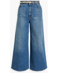 Stella McCartney - Belted High-rise Wide-leg Jeans - Lyst