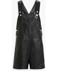 FRAME - Leather Overalls - Lyst