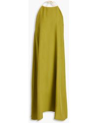 Giuliva Heritage - Two-tone Slub Silk Halterneck Maxi Dress - Lyst