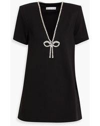 Area - Crystal-Embellished Stretch-Jersey Mini Dress - Lyst
