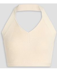 Wardrobe NYC - Cropped Ribbed Cotton Halterneck Top - Lyst