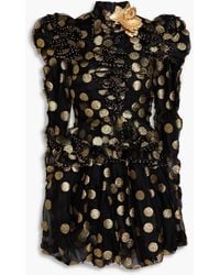 Zimmermann - Ruffled Glittered Tulle Mini Dress - Lyst