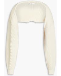 T By Alexander Wang - Cropped Ribbed Cotton-jersey Shrug - Lyst