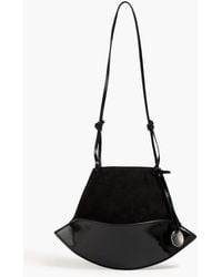 STAUD - Mona Suede And Patent-Leather Bucket Bag - Lyst
