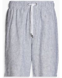 Onia - Gestreifte shorts aus einer leinenmischung mit tunnelzug - Lyst