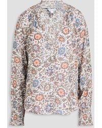 Veronica Beard - Alexandria bluse aus seersucker mit floralem print - Lyst
