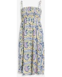 Antik Batik - Hupa Shirred Printed Voile Midi Dress - Lyst