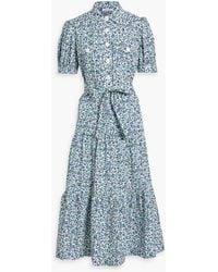10 Crosby Derek Lam - Tiered Floral-print Cotton-blend Poplin Midi Shirt Dress - Lyst