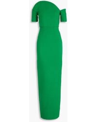 Roland Mouret - Off-the-shoulder Wool And Silk-blend Crepe Gown - Lyst