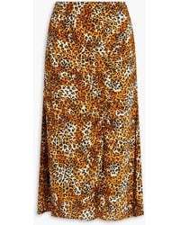 Maje - Leopard-print Crepe Mini Skirt - Lyst