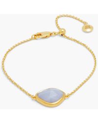 Monica Vinader 18-karat Gold Vermeil Agate Bracelet - White