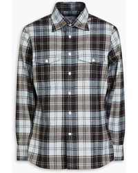 dunhill - Checked Wool-blend Flannel Shirt - Lyst