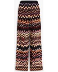 Missoni - Crochet-knit Wool-blend Wide-leg Pants - Lyst