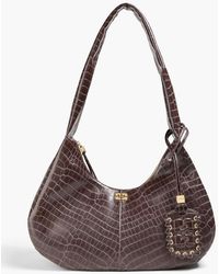 Ganni - Bou Croc-Effect Leather-Blend Shoulder Bag - Lyst
