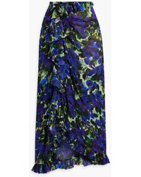 Dries Van Noten - Ruffled Floral-print Chiffon Midi Skirt - Lyst