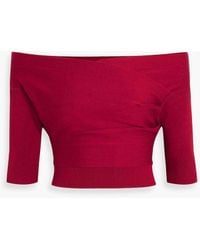 Michelle Mason - Off-the-shoulder Cropped Knitted Top - Lyst