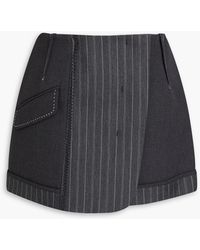 Jonathan Simkhai - Payton Pinstriped Wool-blend Mini Wrap Skirt - Lyst