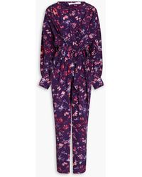 IRO - Gathered Floral-print Lyocell-blend Jumpsuit - Lyst