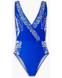 La DoubleJ - Hazzard Wrap-effect Printed Swimsuit - Lyst