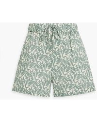 Onia - Printed Linen And Cotton-blend Shorts - Lyst