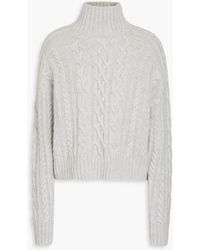 Autumn Cashmere - Cropped Cable-knit Turtleneck Sweater - Lyst