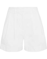 Diane von Furstenberg Shiana Pleated Cotton-blend Shorts - White