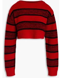 RE/DONE - Cropped Striped Ribbed Wool Sweater - Lyst