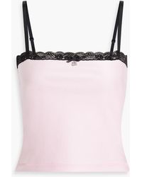 T By Alexander Wang - Lace-trimmed Stretch-knit Camisole - Lyst