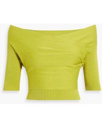 Michelle Mason - Off-the-shoulder Cropped Cotton-blend Top - Lyst