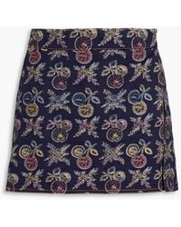 Etro - Wrap-effect Cotton-blend Jacquard Mini Skirt - Lyst