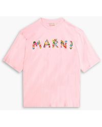 Marni - Logo-Print Cotton-Jersey T-Shirt - Lyst