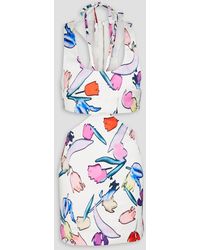 ROTATE BIRGER CHRISTENSEN - Ekatarina Convertible Floral-print Satin Mini Dress - Lyst