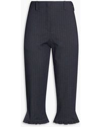 Ganni - Pinstriped Twill Capri Pants - Lyst