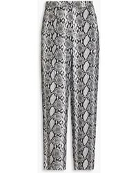 Rag & Bone - Lacey Snake-Print Silk-Blend Twill Wide-Leg Pants - Lyst
