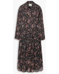 Isabel Marant - Anesy Gathered Printed Cotton And Silk-Blend Crepon Midi Shirt Dress - Lyst
