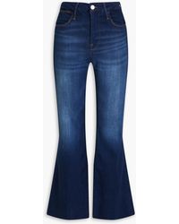 FRAME - Le Easy Faded High-rise Kick-flare Jeans - Lyst