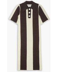 ROWEN ROSE - Striped Wool Midi Shirt Dress - Lyst