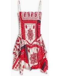 Isabel Marant - Anka Tie Printed Cotton Mini Dress - Lyst