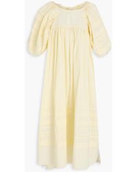 Cecilie Bahnsen - Tiered Cotton-Poplin Midi Dress - Lyst
