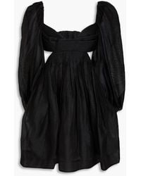 Zimmermann - Harmony Cutout Linen And Silk-Blend Mini Dress - Lyst