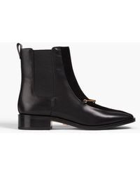 Tory Burch - Embellished Suede And Leather Ankle Boots - Lyst