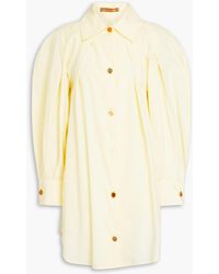 Rejina Pyo - Pleated Cotton-poplin Mini Shirt Dress - Lyst