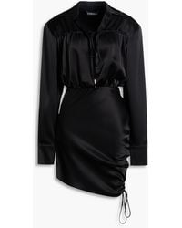 David Koma Tulle-Trimmed Satin Balconette Mini Dress in Natural | Lyst UK