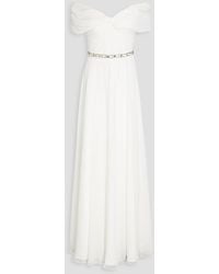 Jenny Packham - Crystal-embellished Chiffon Bridal Gown - Lyst