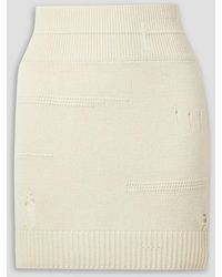 Helmut Lang - Distressed Wool-blend Mini Skirt - Lyst