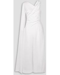 Talbot Runhof - Sina jumpsuit aus crêpe mit raffungen und cape-effekt - Lyst