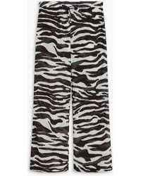 The Attico - Zebra-Print Cotton-Gauze Wide-Leg Pants - Lyst